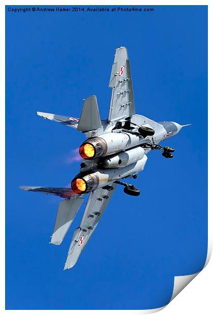 Mikoyan Gurevich MiG-29A Fulcrum Print by Andrew Harker