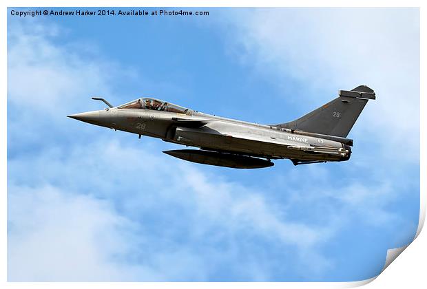 French Navy Dassault Rafale M 28  Print by Andrew Harker