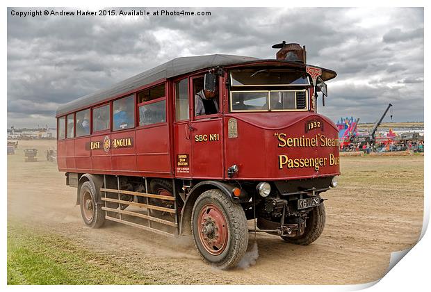 1932 Sentinel 7-ton Steam Passenger Bus 'Martha' Print by Andrew Harker