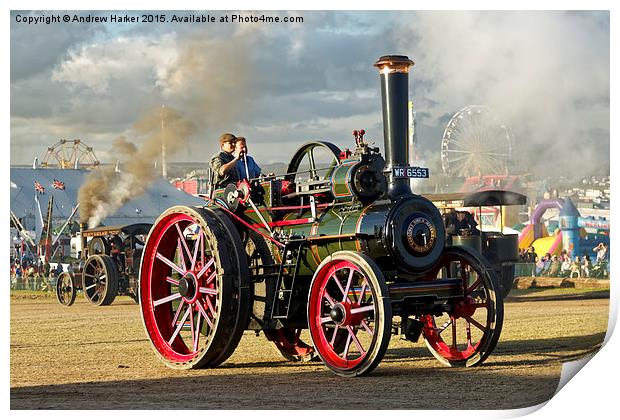 Ransomes, Sims & Jefferies Steam Traction Engine  Print by Andrew Harker