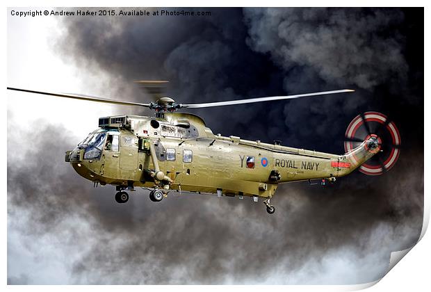 Royal Navy Westland Sea King HC.4  ZA298 Print by Andrew Harker