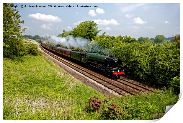 A3 Class 60103 Flying Scotsman Steam Locomotive Print by Andrew Harker