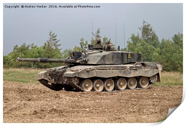 British Army Challenger 2  Main Battle Tank (MBT) Print by Andrew Harker