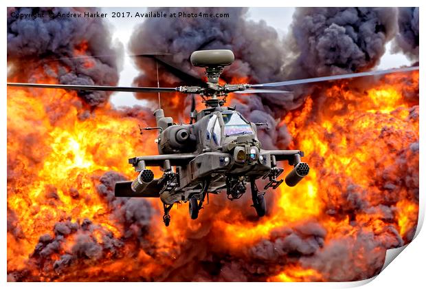 AgustaWestland Apache AH1 Print by Andrew Harker