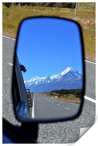 Reflection of Mount Cook Print by Jon Moss