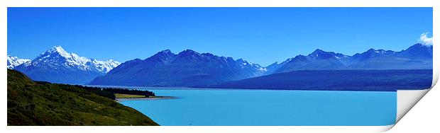 Mountain and Glacial Lake Panorama Print by Jon Moss