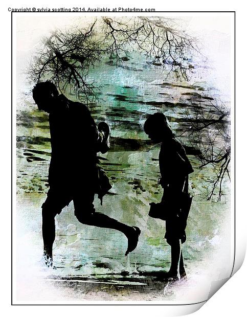  Following in fathers footsteps Print by sylvia scotting
