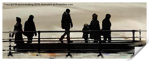  Strolling by the sea  Print by sylvia scotting