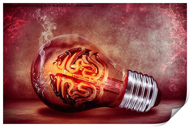  Brain in a Light bulb  Print by sylvia scotting