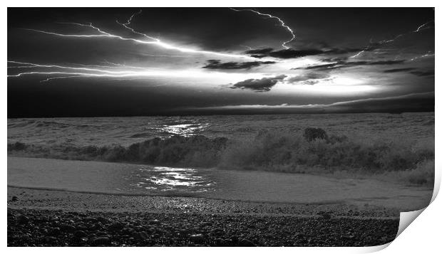 Storm at sea  Print by sylvia scotting