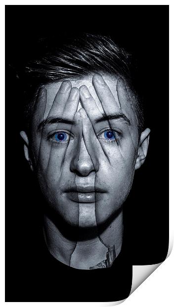 Hands Over Face Print by Adam Gofton