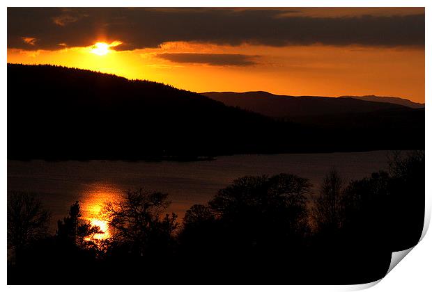 Loch Lomond Sunset Print by Alan Baird