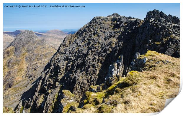 Bristly Ridge on Glyder Fach Snowdonia Print by Pearl Bucknall