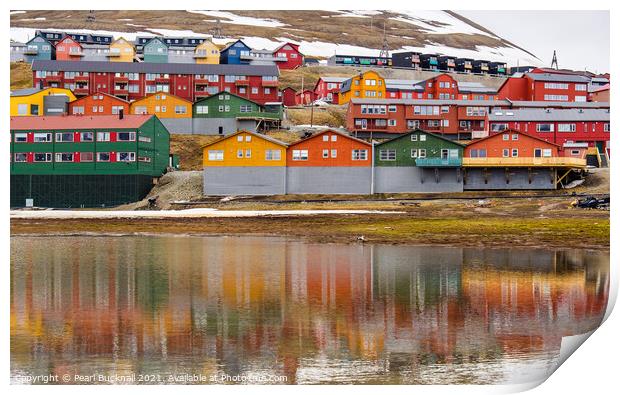 Colourful Longyearbyen Reflected Svalbard Print by Pearl Bucknall