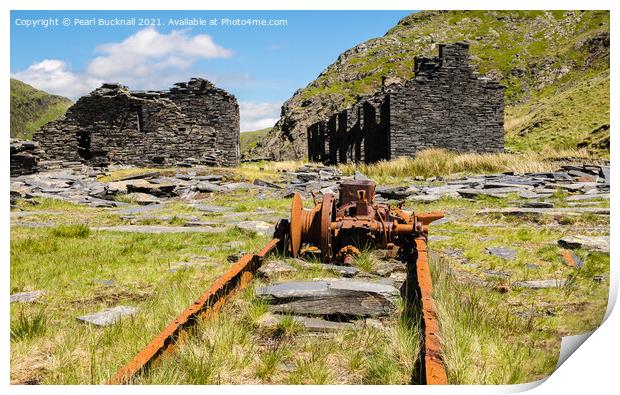 Rhosydd Slate Quarry Snowdonia Wales Print by Pearl Bucknall