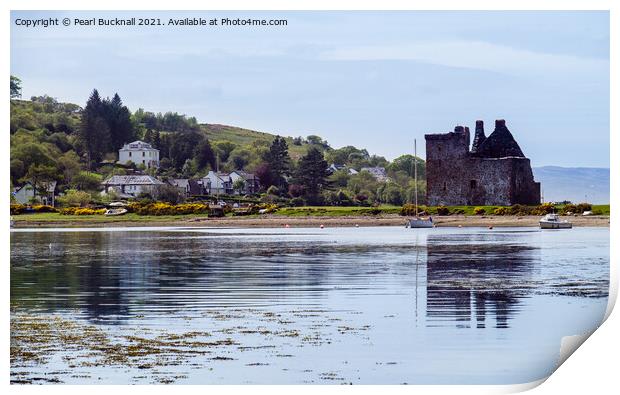 Loch Ranza and Castle Isle of Arran Scotland Print by Pearl Bucknall