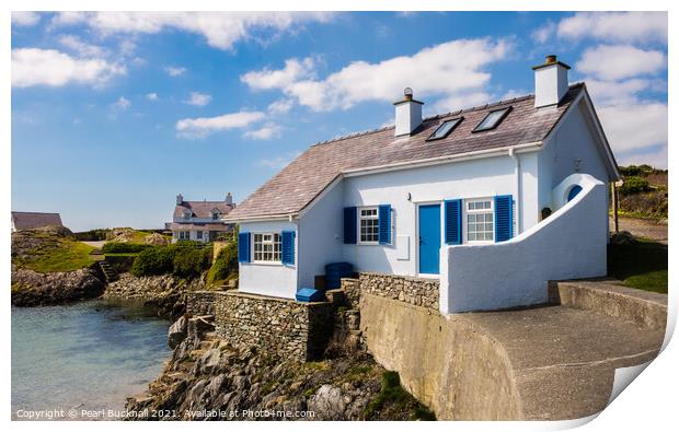 Rhoscolyn Cottage Anglesey Wales Print by Pearl Bucknall