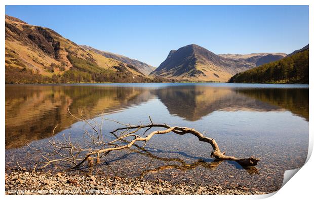Buttermere Reflections Lake District  Print by Pearl Bucknall