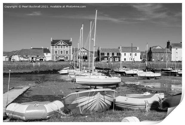 Aberaeron Wales Black and White Print by Pearl Bucknall