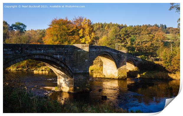 Barden Bridge River Wharfe Yorkshire Dales Print by Pearl Bucknall