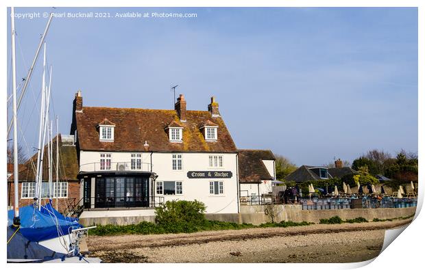 Chichester Harbour Pub West Sussex Print by Pearl Bucknall