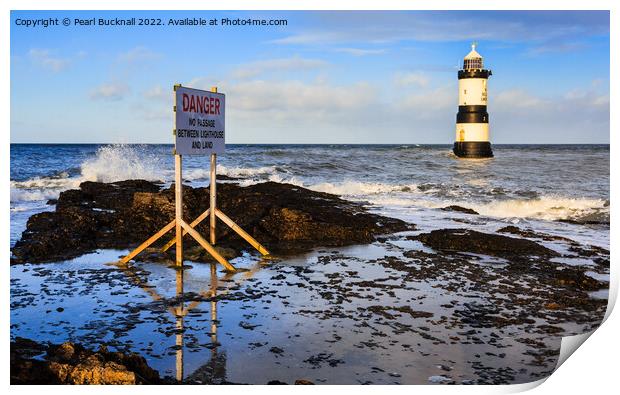Penmon point Lighthouse Anglesey Wales Print by Pearl Bucknall
