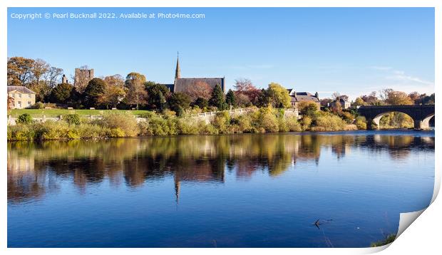 Kelso Across the Tweed Scottish Borders Scotland Print by Pearl Bucknall