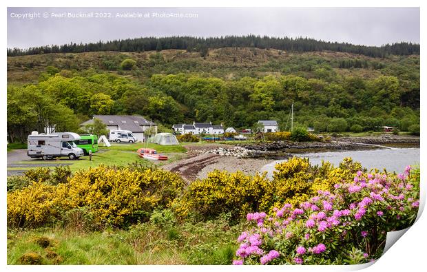 Camping at Craignure Isle of Mull Scotland Print by Pearl Bucknall