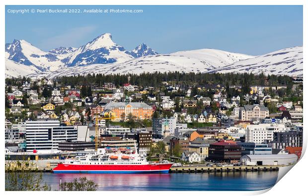 Cruise Ship Tromso Norway Print by Pearl Bucknall