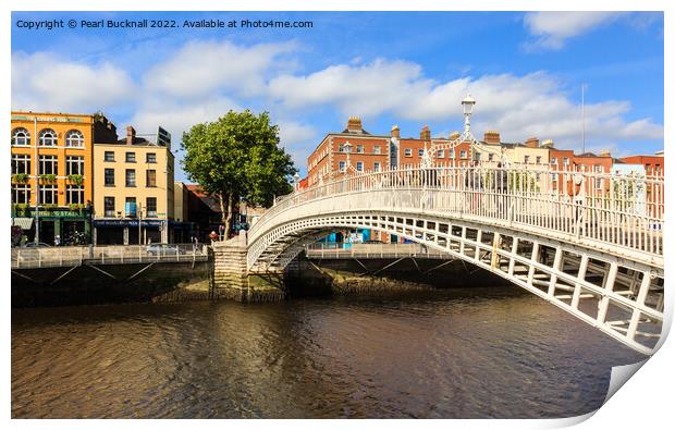 Ha'penny (Halfpenny) Bridge Dublin Ireland Print by Pearl Bucknall