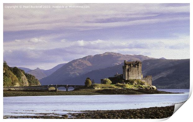 Eilean Donan Castle Scotland Oil Painting Print by Pearl Bucknall