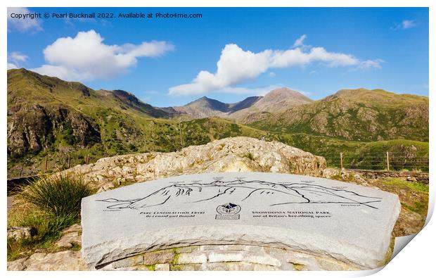 Snowdon from Nant Gwynant Viewpoint in Snowdonia W Print by Pearl Bucknall