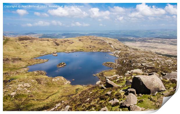 View from Moel Siabod Snowdonia Wales Print by Pearl Bucknall