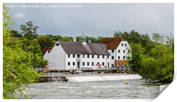 Hambleden Mill on River Thames Buckinghamshire Print by Pearl Bucknall