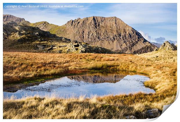 Crib Goch Snowdon Mountains Snowdonia Print by Pearl Bucknall