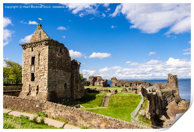 St Andrews Castle Fife Scotland Print by Pearl Bucknall