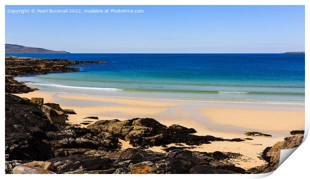 Isle of Harris Scottish Beach Scotland pano Print by Pearl Bucknall