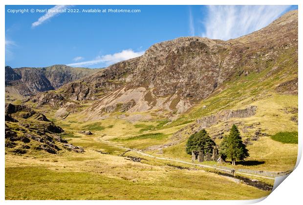 Watkin Path Route to Snowdon Print by Pearl Bucknall