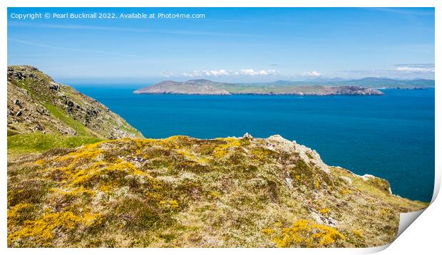 Llyn Peninsula from Bardsey Island Wales Pano Print by Pearl Bucknall