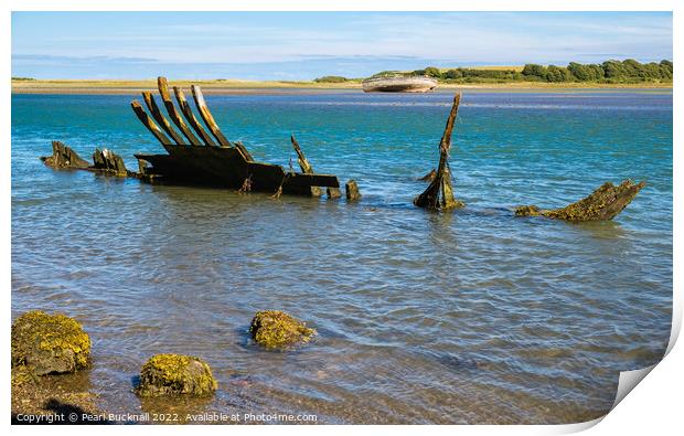 Traeth Dulas Shipwrecks Anglesey Print by Pearl Bucknall