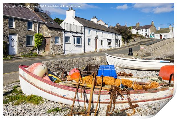 Moelfre Seafront Anglesey Print by Pearl Bucknall
