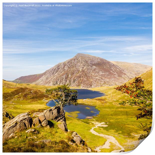 Cwm Idwal landscape in Snowdonia Print by Pearl Bucknall