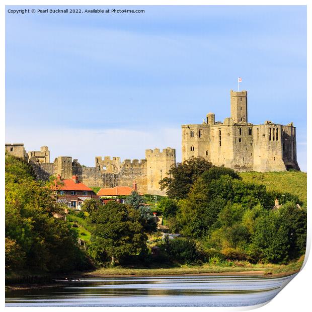 River Coquet and Warkworth Castle Print by Pearl Bucknall