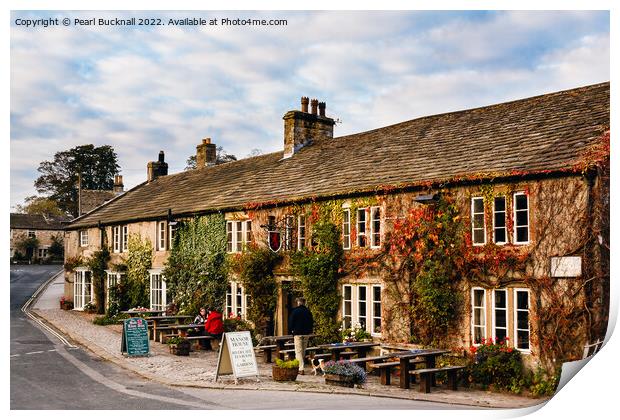 Red Lion Pub in Burnsall Yorkshire Dales Print by Pearl Bucknall