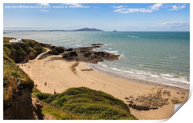 Overlooking Church Bay Anglesey Coast Print by Pearl Bucknall