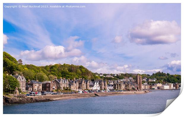 Oban Cityscape Scotland Print by Pearl Bucknall