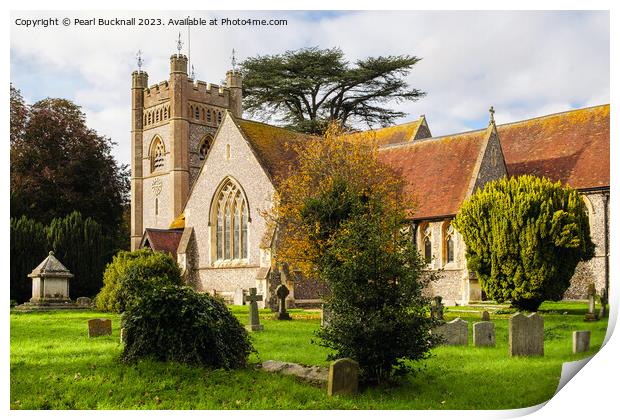 Hambleden Village Church Buckinghamshire England Print by Pearl Bucknall