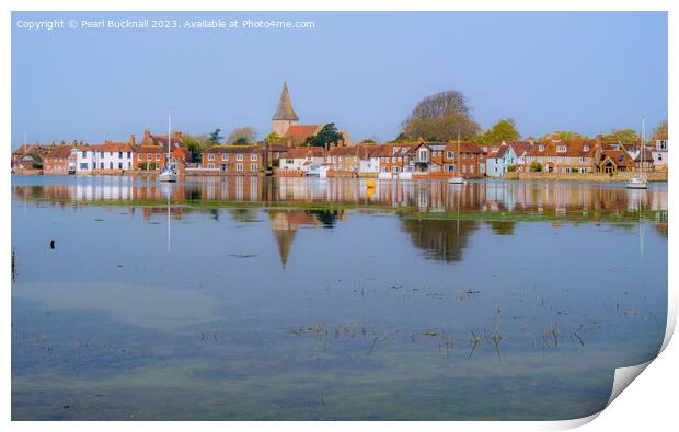 Bosham Reflections in Chichester Harbour Print by Pearl Bucknall