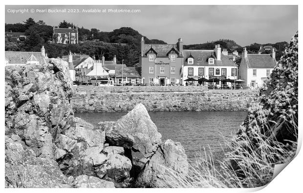 Portpatrick Dumfries and Galloway Black and White Print by Pearl Bucknall
