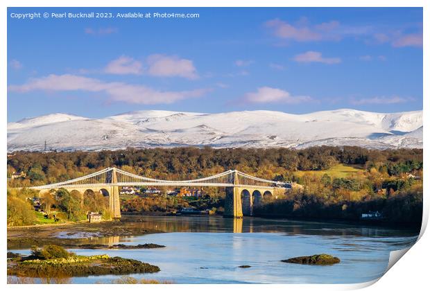 Magnificent Menai and Mountains from Anglesey Print by Pearl Bucknall